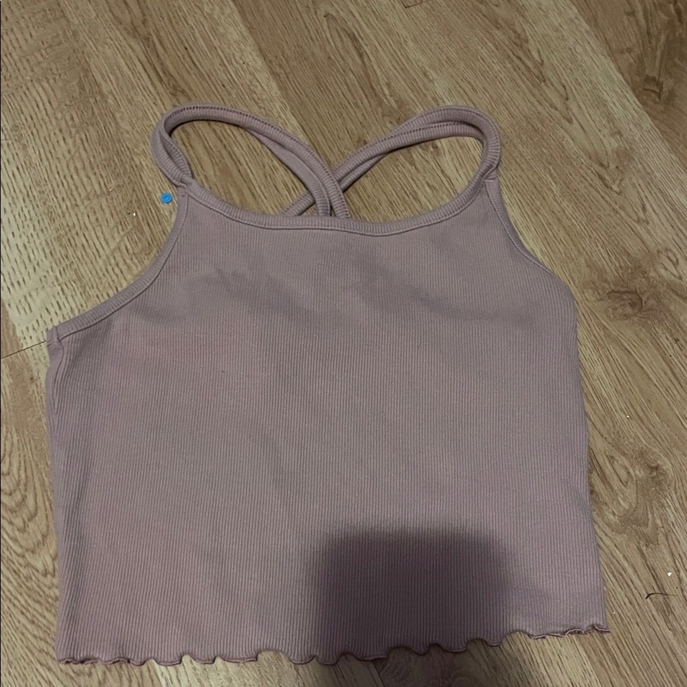 Art Class Mauve Ribbed Top